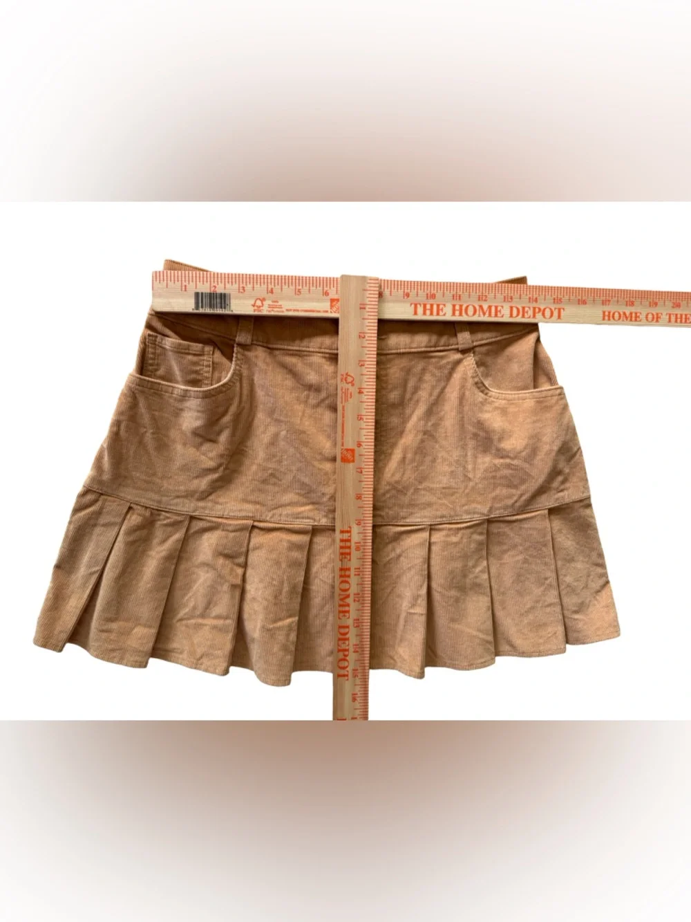 Hollister Tan Corduroy Ruffle Hem Mini Skirt Y2K Coquette Small Summer